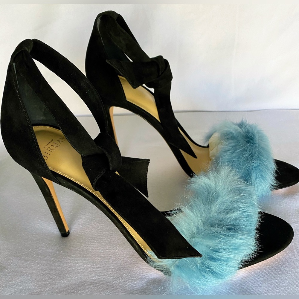 Alexandre Birman Clarita 100 Suede & Fur Sandal NIB